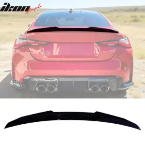 Fits 21-26 BMW G22 4-Series G82 M4 Coupe PSM Style Trunk Spoiler Lip Gloss Black - Image 6