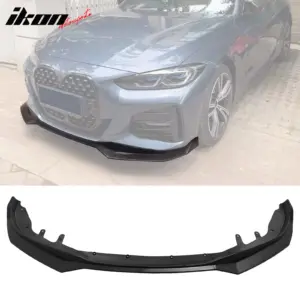 Fits 21-25 BMW G22 G23 4-Series Matte Black Front Bumper Lip Spoiler Chin PP 3PC - Image 6