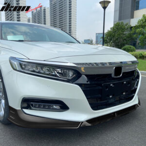 For 18-20 Honda Accord Gloss Black Front Bumper Lip Spoiler V5 Style PP 3PC - Image 3