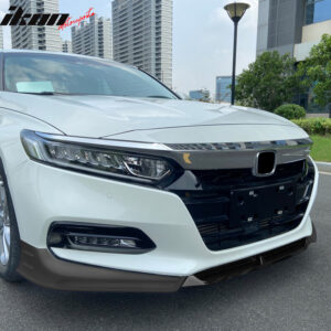 For 18-20 Honda Accord V5 Style Front Bumper Lip Spoiler Matte Black PP 3PC - Image 3
