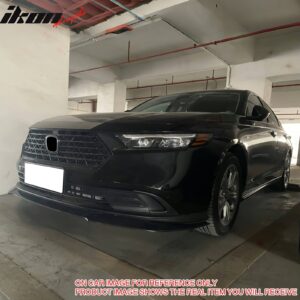 Fits 23-25 Honda Accord Sedan V3 Style Front Bumper Lip Spoiler Matte Black ABS - Image 3