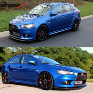Fits 09-15 Mitsubishi 9G Lancer Ralliart Models STI Style Front Bumper Lip PU - Image 3