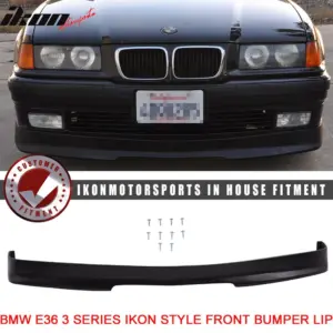 Fits 92-98 BMW E36 3-Series Front Bumper Lip Spoiler IKON Style Unpainted PU - Image 6