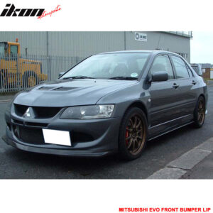 Fits 03-05 Mitsubishi Lancer EVO 8 Front Bumper Lip Unpainted PU Lower Spoiler - Image 3