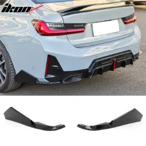 Fits 23-26 BMW G20 3-Series IKON Style Rear Bumper Side Corner Apron Gloss Black - Image 6