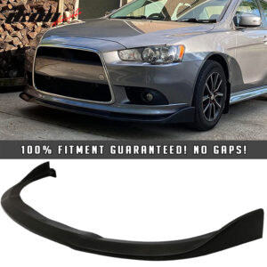 Fit 09-15 Mitsubishi Lancer CS Style Front Bumper Lip Spoiler Guard Unpainted PU - Image 3