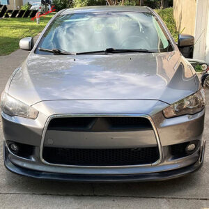 Fit 09-15 Mitsubishi Lancer CS Style Front Bumper Lip Spoiler Guard Unpainted PU - Image 4