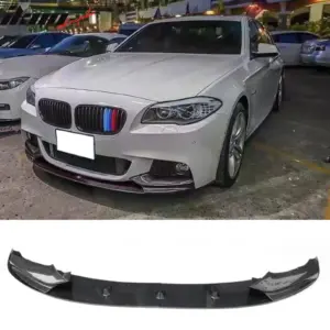 Fits 11-16 BMW F10 5 Series MP Style Front Bumper Lip Spoiler Carbon Fiber Print - Image 6