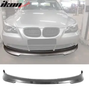 Fits 04-07 BMW E60 5 Series C Style Front Bumper Lip Spoiler Unpainted Black PU - Image 6