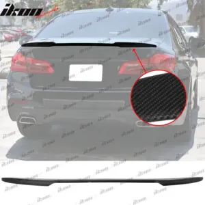 Fits 17-23 BMW G30 5-Series Sedan Trunk Spoiler CS Style Carbon Fiber Rear Wing - Image 6