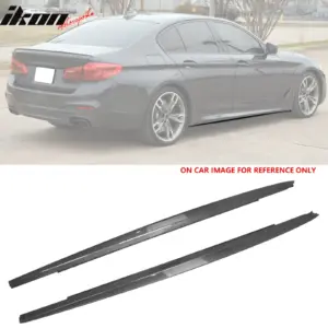 Fits 17-23 BMW 5 Series G30 F90 M5 MP Style Side Skirts Carbon Fiber Print ABS - Image 6