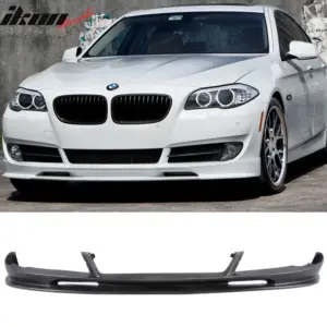 Fits 10-13 BMW F10 5 Series 3D Style Front Bumper Lip Spoiler Unpainted Black PU - Image 6