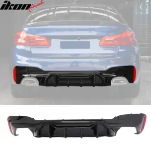 Fits 17-23 BMW G30 5 Series M Sport Rear Diffuser M5 M Perfermance Gloss Black - Image 6