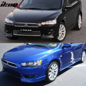 Fits 08-15 Mitsubishi Lancer OE Style Front Bumper Lip Splitter Side Apron PP - Image 3