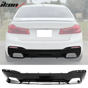 For 17-23 BMW 5 Series G30 M Sport Gloss Black Rear Diffuser M Performance Style - Image 6