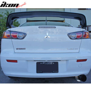 Fits 08-17 Mitsubishi Lancer EVO 10 Sedan 4Dr ABS Rear Trunk Spoiler Matte Black - Image 5
