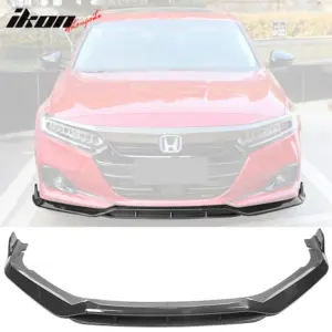 Fits 21-22 Honda Accord IKON V2 Carbon Fiber Print Front Bumper Lip Spoiler 4PCS - Image 6