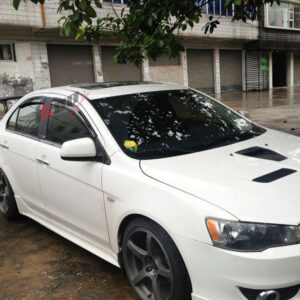 Fits 08-15 Lancer EVO X 10 JDM OE Style Front Bumper Lip PU+Window Visor - Image 3