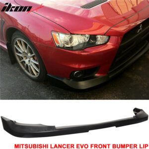Fits 08-15 Lancer EVO X 10 JDM OE Style Front Bumper Lip PU+Window Visor - Image 4