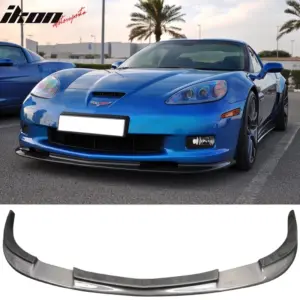 Fits 05-13 Chevy Corvette C6 Z06 ZR1 Style Carbon Fiber Front Bumper Lip Spoiler - Image 6