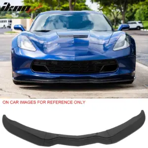 Fits 14-19 Chevrolet Corvette C7 Stage 2 Style 3PCS Front Bumper Lip Matte Black - Image 6