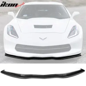 Fits 14-19 Chevy Corvette C7 OE Replacement Stage 2 Front Bumper Lip Matte Black - Image 6