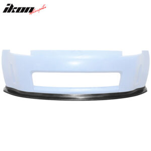 Fits 03-05 Nissan Fairlady Z33 350Z IKON V7 Style PU Front Bumper Lip Spoiler - Image 4