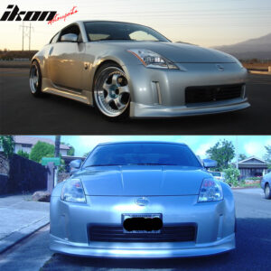 Fits 03-05 Nissan Fairlady Z33 350Z V Style Front Bumper Lip Spoiler PU Splitter - Image 4