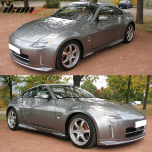 Fits 03-05 Nissan 350Z NS N Style Unpainted Black Front Bumper Lip Spoiler PU - Image 3