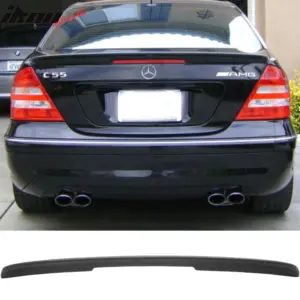 Fits 01-07 Benz C-Class W203 Sedan AMG Style Matte Black Rear Trunk Spoiler Wing - Image 6