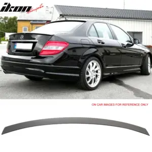 Fits 08-14 Benz C-Class W204 C204 Sedan OE Style Matte Black Rear Roof Spoiler - Image 6