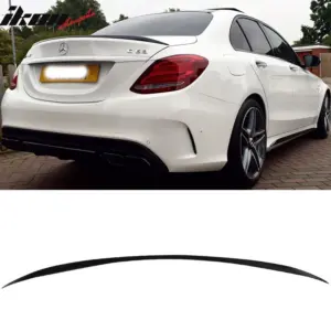 Fits 15-21 Benz W205 C Class Sedan OE Style Rear Trunk Spoiler Lip ABS Unpainted - Image 6