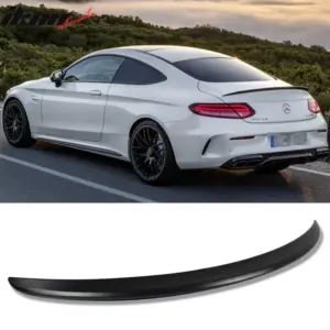 Fits 15-21 Benz W205 C Class Coupe 2Dr AMG Style Trunk Spoiler Lip Unpainted ABS - Image 6