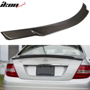 Fits 08-14 Benz C-Class W204 Sedan V Style Carbon Fiber CF Rear Trunk Spoiler - Image 6