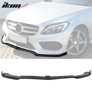 Fit 15-18 Benz W205 C-Class Sport C63 DP Style Front Bumper Lip Kit Unpainted PU - Image 6
