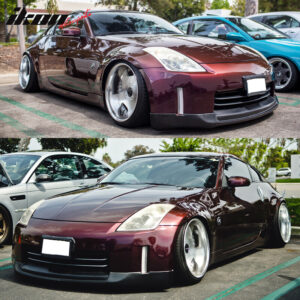 Fits 03-05 Nissan 350Z ING-S Style Front Bumper Lip Spoiler Unpainted Black PU - Image 3