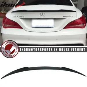 Fits 14-18 Benz C117 CLA Class Sedan V Style Rear Trunk Lid Spoiler Wing Lip ABS - Image 6
