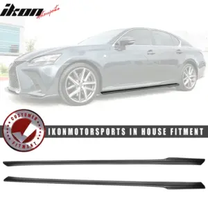 Fits 13-20 Lexus GS350 GS450h F Sport WD Style Side Skirt Matte Black PP - Image 6