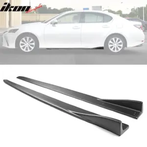 Fits 13-20 Lexus GS F Sport Side Skirts Panel Extension Matte Black Pair - PP - Image 6
