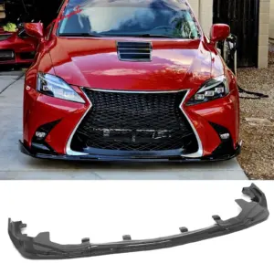 Fits 16-20 Lexus GS F Sport IKON Style 3PCS Front Bumper Lip Spoiler Gloss Black - Image 6