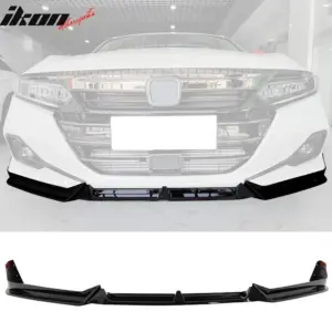 For 21-22 Honda Accord Gloss Black Front Bumper Lip Spoiler Splitter PP 3PC - Image 6