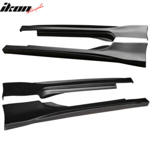 Fits 09-20 Nissan 370Z NS Style PP 2PCS Side Skirts Rocker Panel Unpainted Black - Image 3