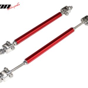 Fits 13-20 Nissan 370Z Amuse Style Front Bumper Lip Splitter Red Strut Rods - Image 5