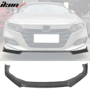 Fits 18-20 Honda Accord 10th IKON V3 Style Matte Black Front Bumper Lip PP 3PC - Image 6