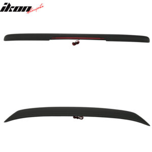 Fits 13-19 Nissan Sentra Rear Trunk Spoiler Wing Lip ABS & LED Light Matte Black - Image 3