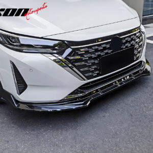 Fits 24-25 Nissan Sentra IKON Style Front Bumper Lip Spoiler PP Gloss Black 3PCS - Image 3