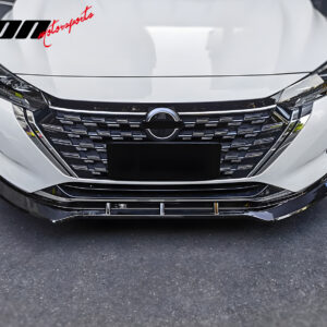 Fits 24-25 Nissan Sentra IKON Style Front Bumper Lip Spoiler PP Gloss Black 3PCS - Image 4