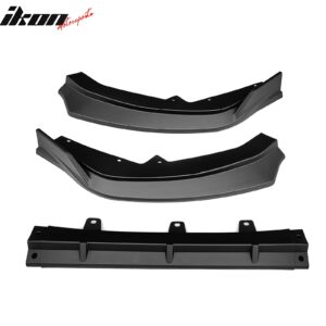Fits 24-25 Nissan Sentra IKON Style Front Bumper Lip Spoiler PP Matte Black 3PCS - Image 5