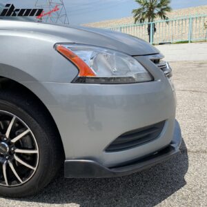 Fits 13-17 Nissan Sentra CS Style Front Bumper Lip Spoiler Unpainted Black PU - Image 3