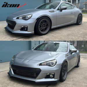Fits 13-16 Subaru BRZ IKON Style Front Bumper Lip Spoiler Unpainted Black PU - Image 3